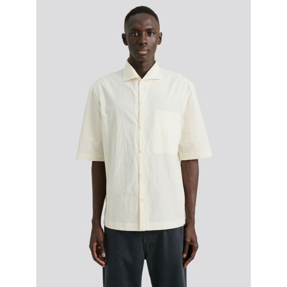 670 Lemaire L52401 Mens Ecru Camp Collar Button-Up Short Sleeve